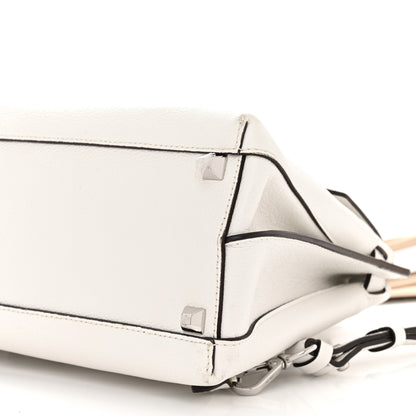 MCM Grained Calfskin Medium Milla Convertible Backpack White Flake 9 of 15