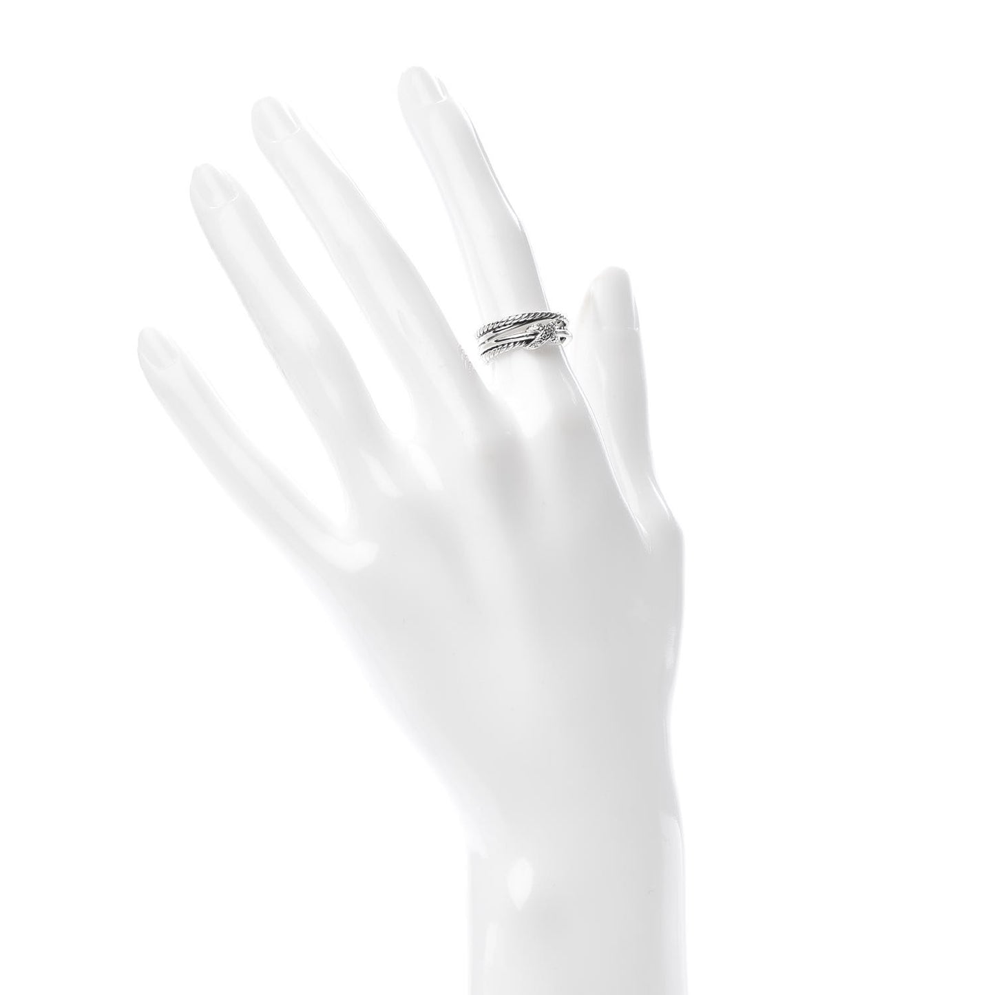Sterling Silver Diamond X Crossover Ring 49 4.75