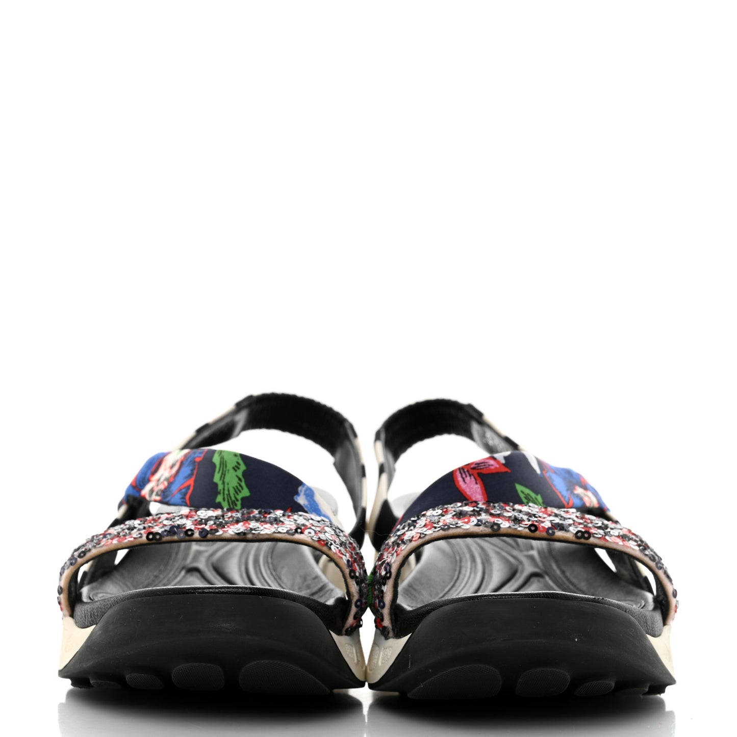 Canvas Sequin Dior Pulse Sandals 38 Multicolor