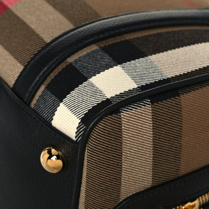 Burberry House Check Derby Calfskin Small Alchester Bowling Bag Black 11 of 12