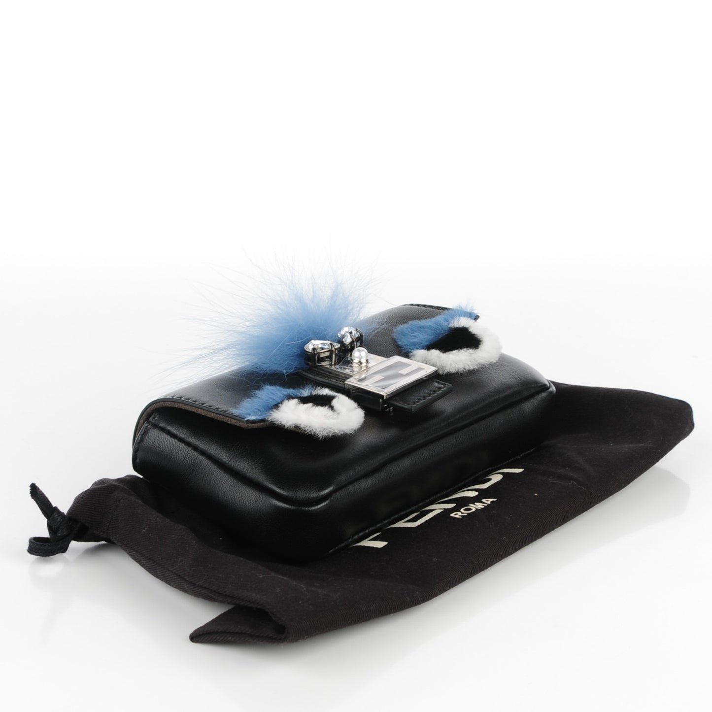 Nappa Rabbit Fox Fur Micro Buggie Baguette Black