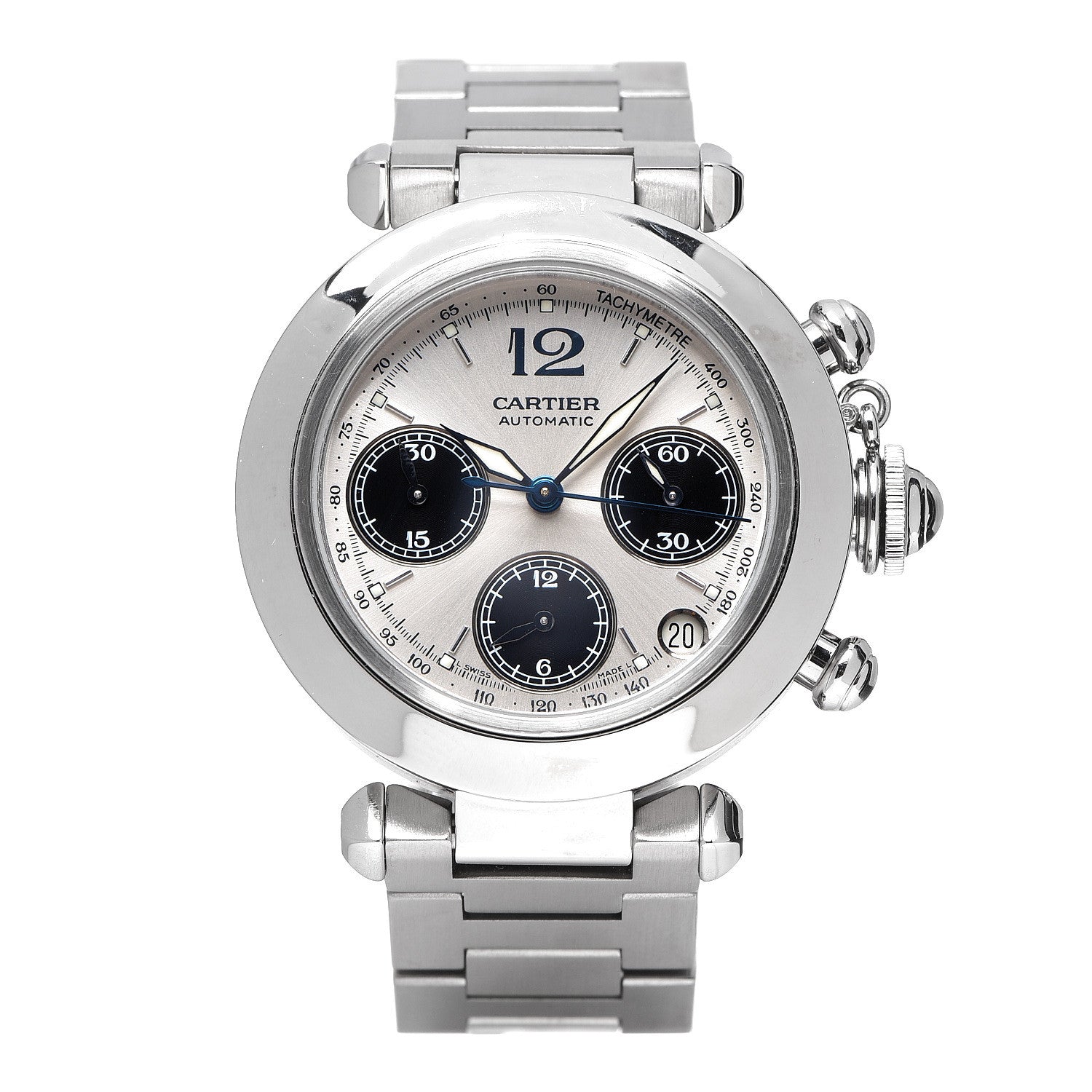 Cartier Stainless Steel 35mm Pasha C Chronograph Automatic Watch Black 1 of 7
