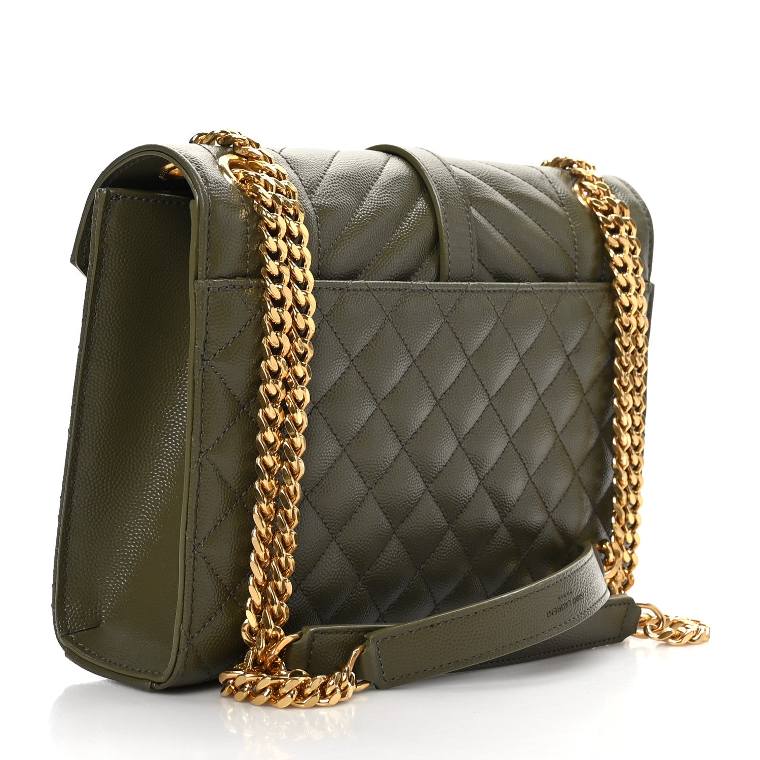 Saint Laurent Grain De Poudre Textured Mixed Matelasse Triquilt Medium Monogram Satchel Light Sage 3 of 9