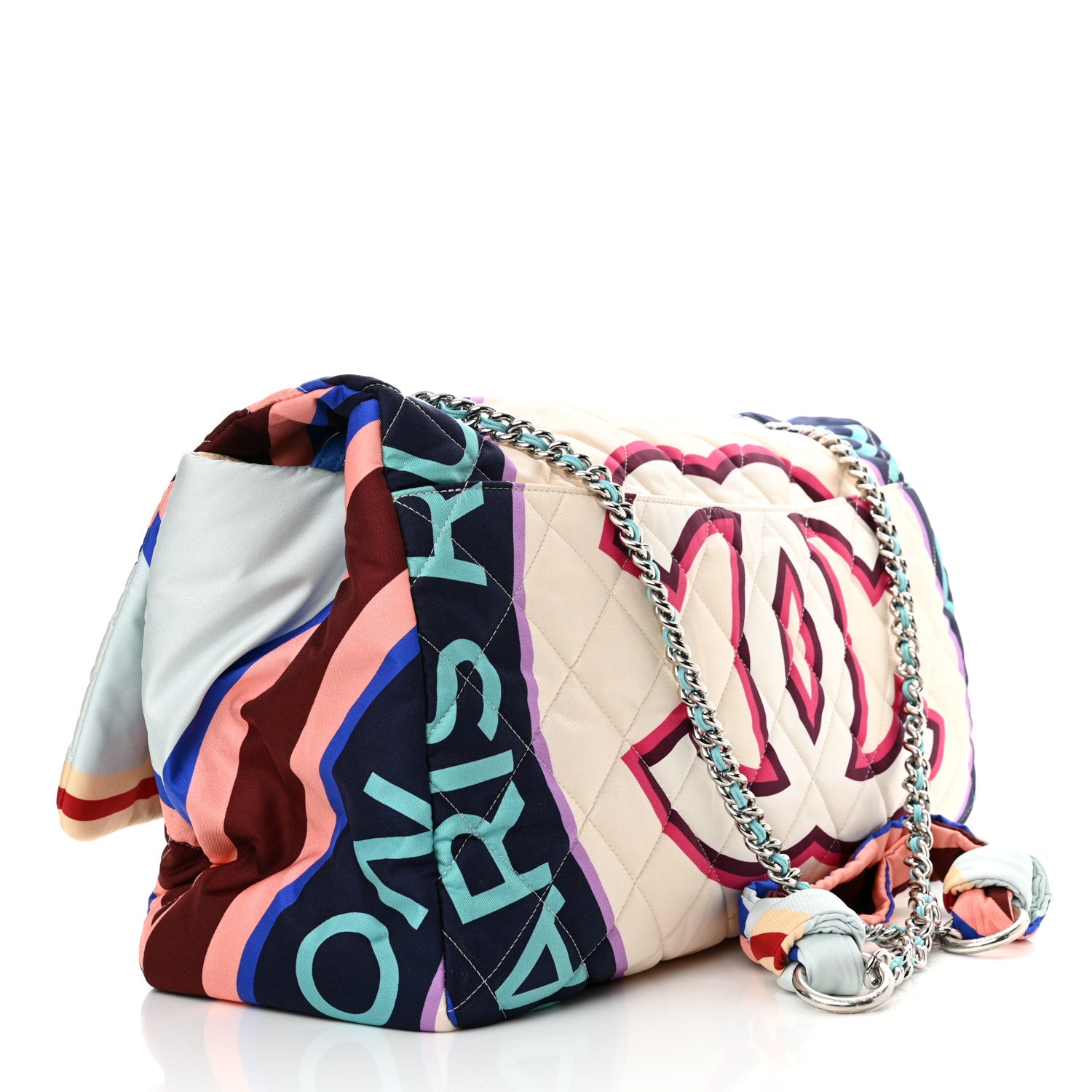 Chanel Fabric Quilted Printed XXL Flap Multicolor 3 of 10