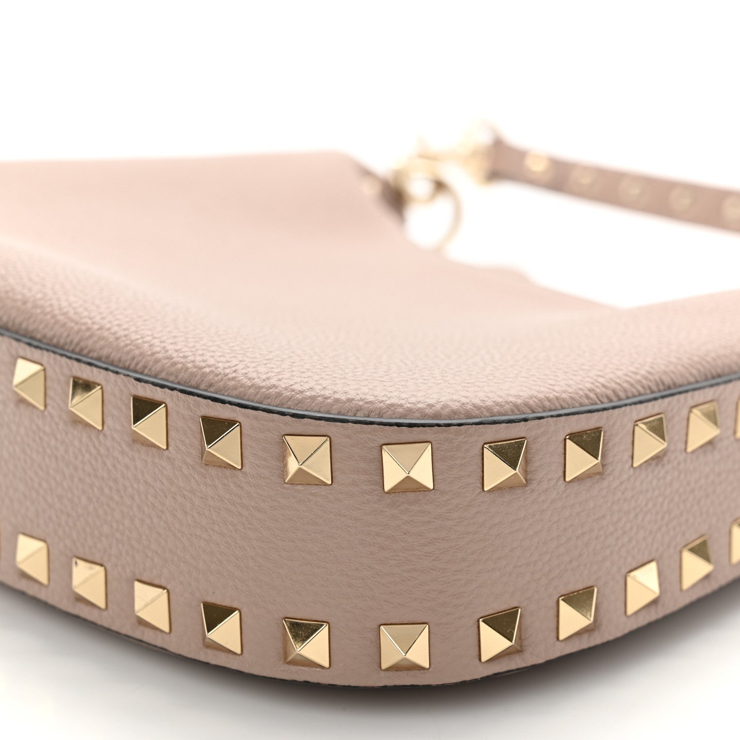 Valentino Garavani Grainy Calfskin Mini Rockstud Hobo Poudre 9 of 10