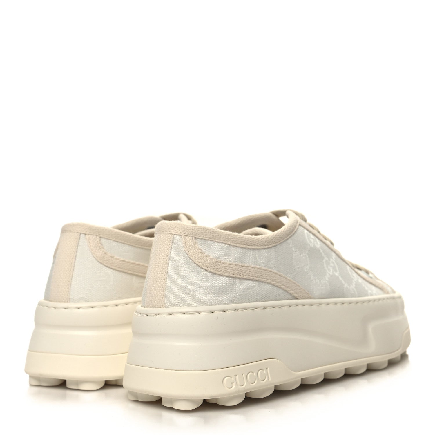 Gucci GG Monogram Womens 1977 Tennis Platform 52mm Sneakers 36 Great White Mystic White 4 of 6