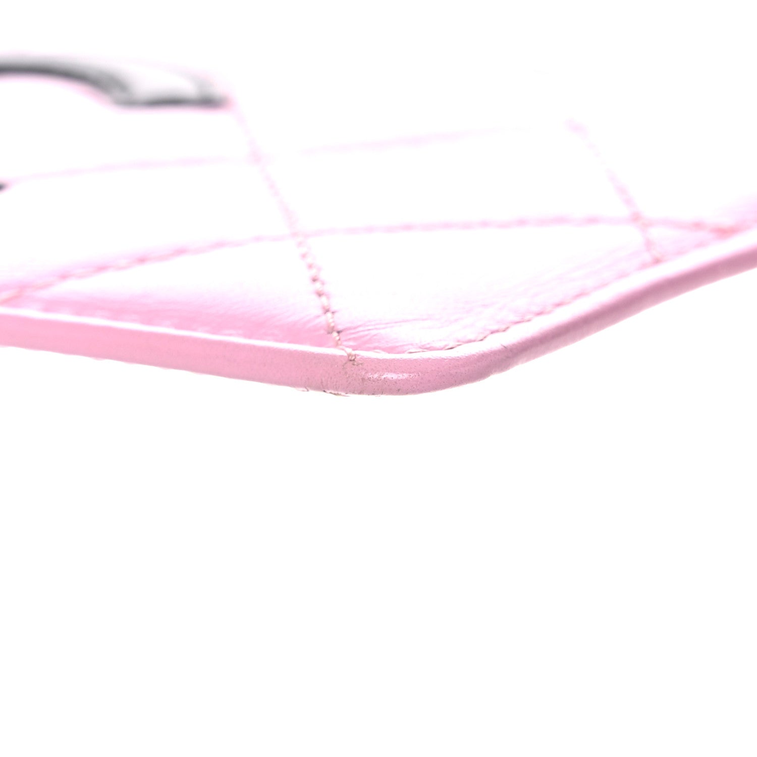 Chanel Calfskin Quilted Cambon Card Holder Pink Black 15 of 16