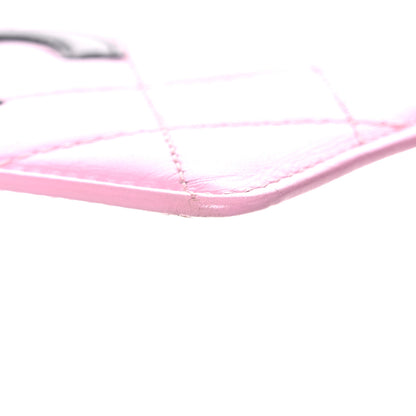 Chanel Calfskin Quilted Cambon Card Holder Pink Black 15 of 16