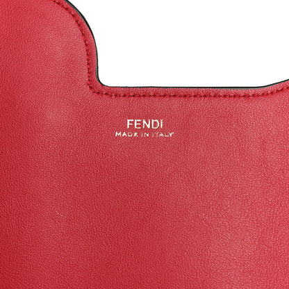 Fendi Vitello Grace Glazed Fabric FF 1974 3 Pocket Mini Crossbody Bag Fragola Mogano Panna 7 of 12