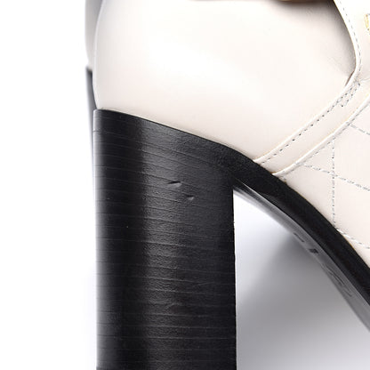 Chanel Calfskin Quilted Cap Toe Boots 38 White Black 9 of 11