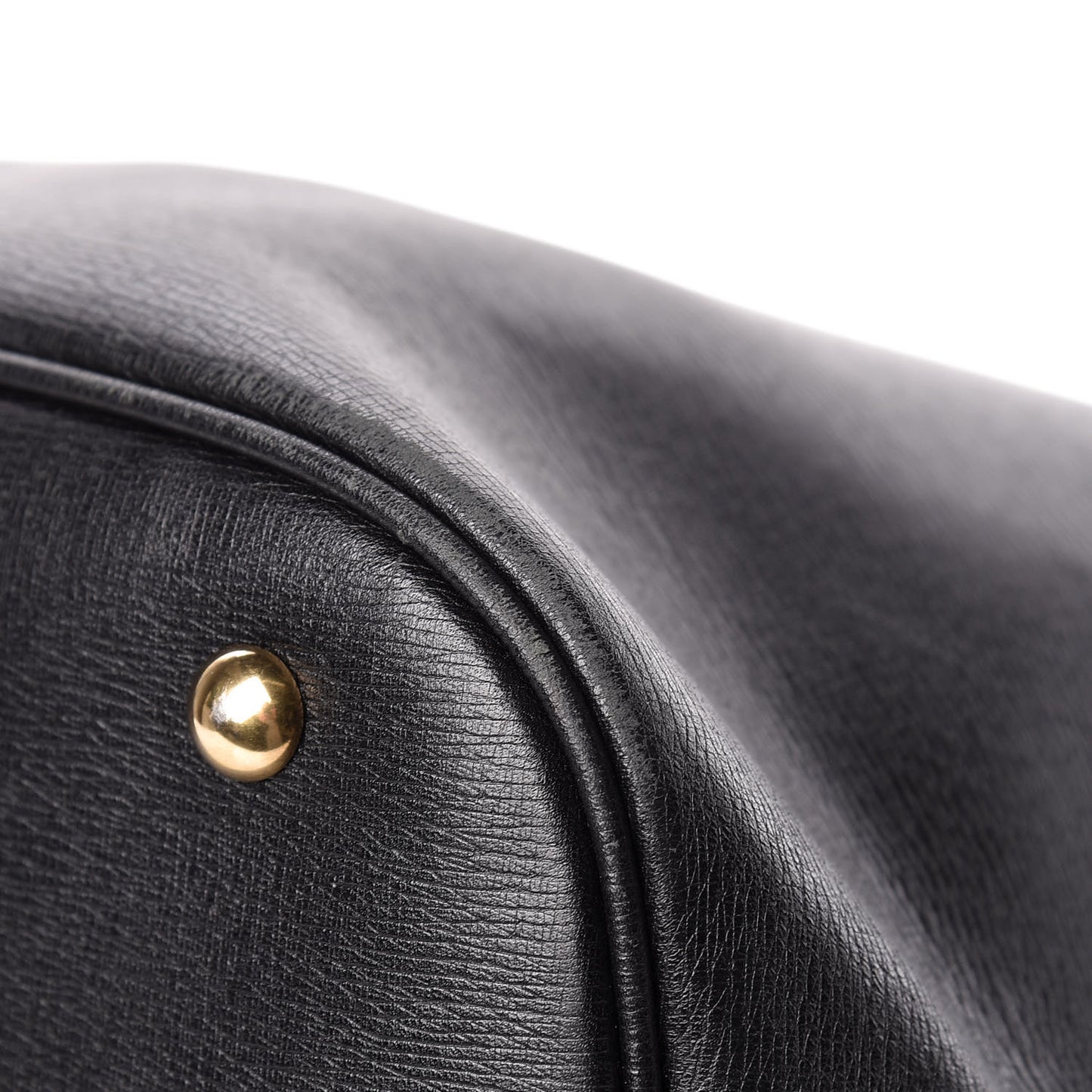 Textured Calfskin Large Bright Bit Tote Black
