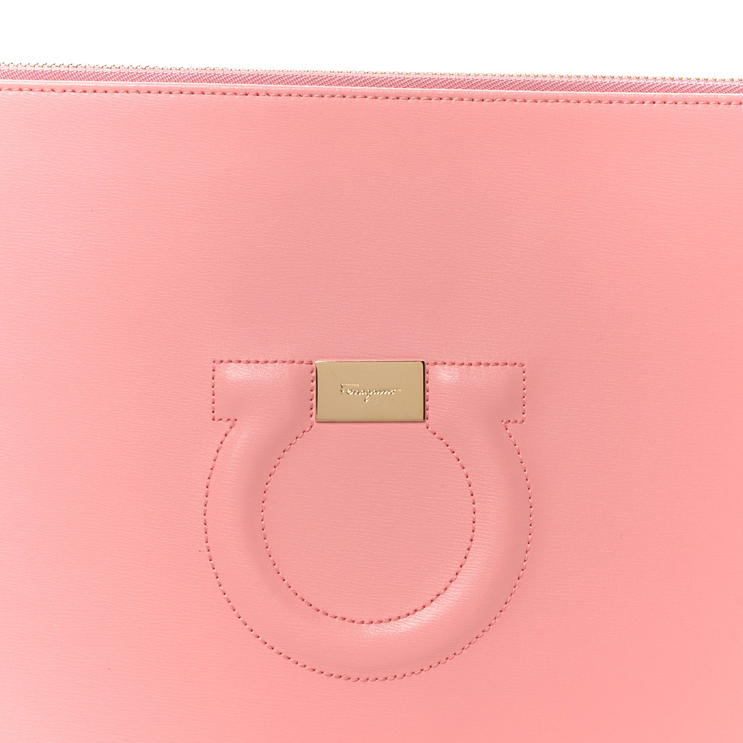 Salvatore Ferragamo Calfskin Gancini CIty Wristlet Pink 7 of 7