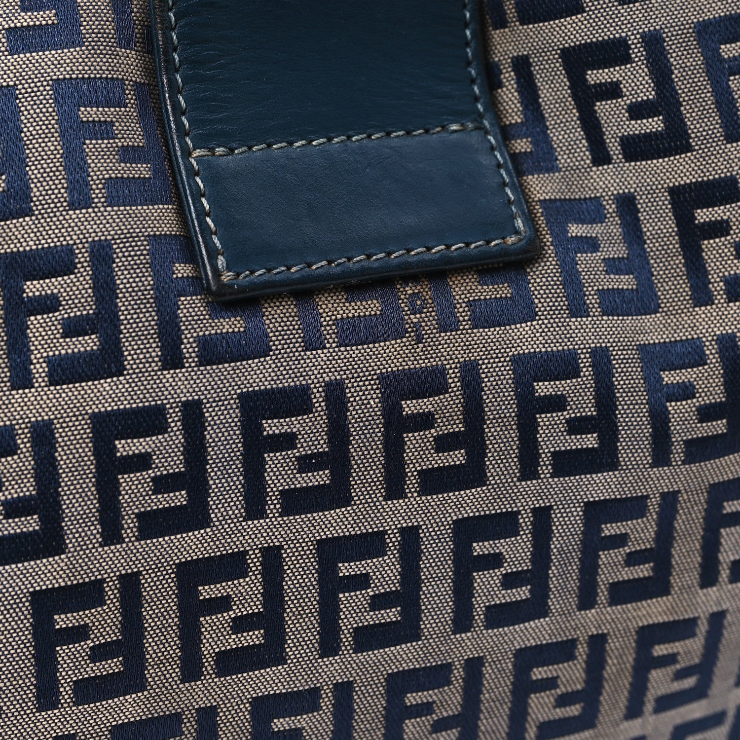 Fendi Zucchino Shoulder Bag Blue 11 of 12