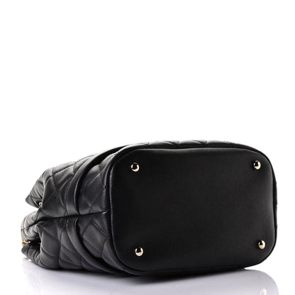 Chanel Caviar Quilted Large Rolled Up Bucket Drawstring Bag Black 3 of 5