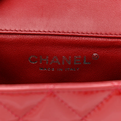 Chanel Patent Calfskin Quilted Extra Mini Rectangular Flap Red 6 of 12