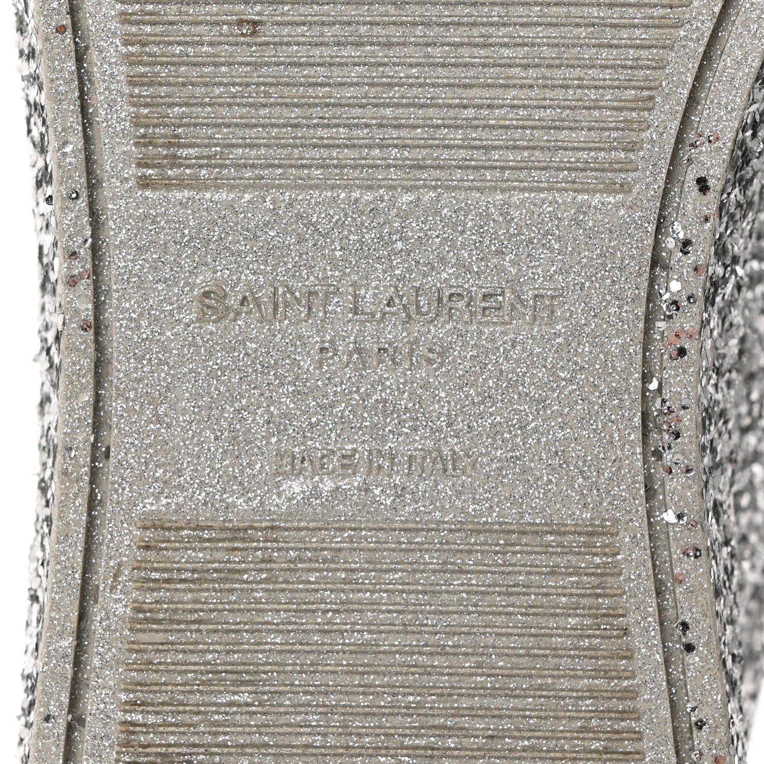 Saint Laurent Calfskin Crystal Glitter Andy Sneakers 36 Silver 7 of 12