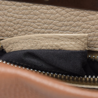 Fendi Cuoio Romano Selleria Bi-Color Medium Peekaboo Iconic Satchel Mou Deserto 8 of 13