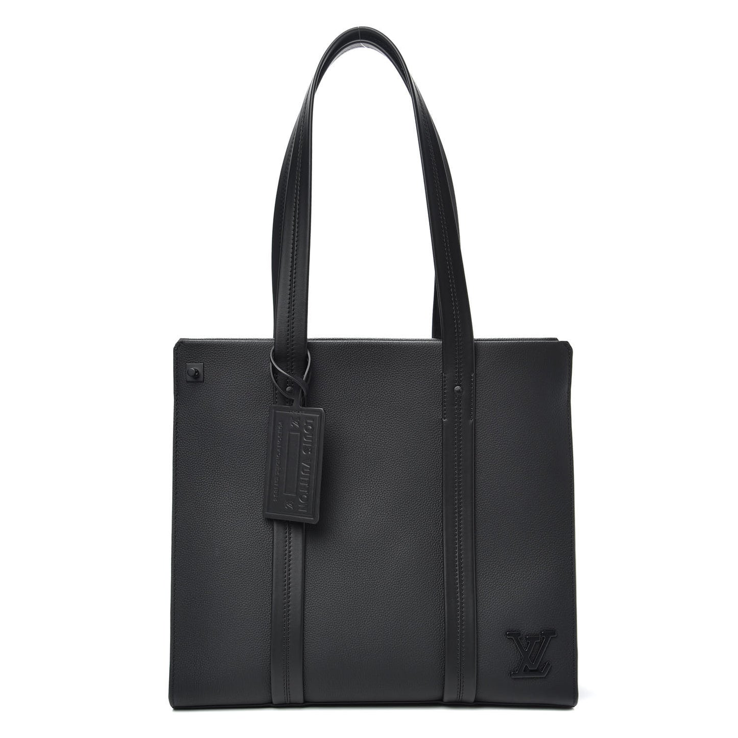 Grained Calfskin LV Aerogram Tote Black