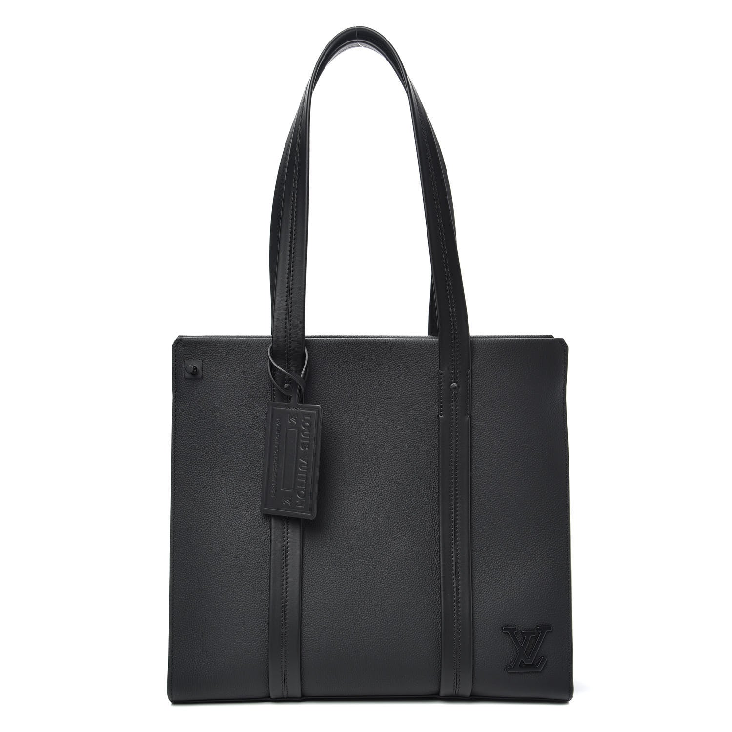 Louis Vuitton Grained Calfskin LV Aerogram Tote Black 1 of 9