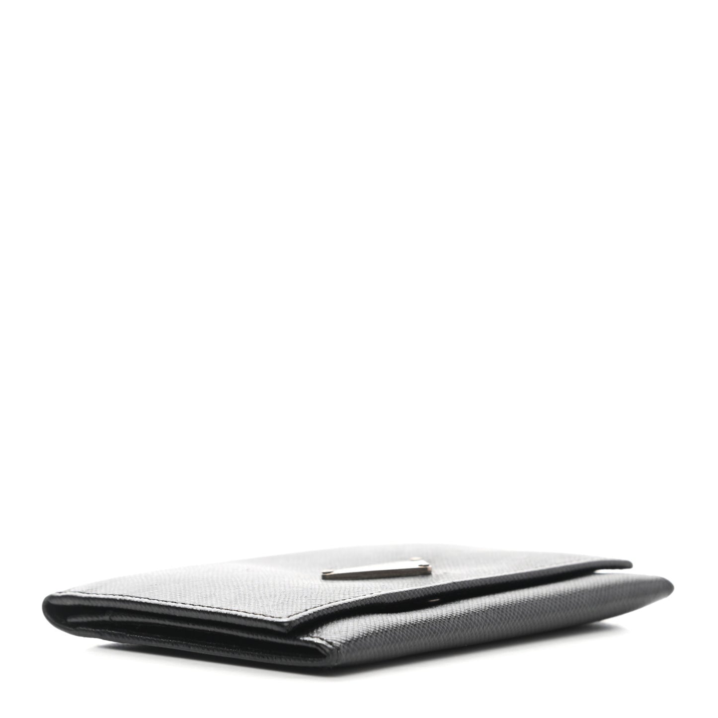 Saffiano Metal Tri-Fold Wallet Black