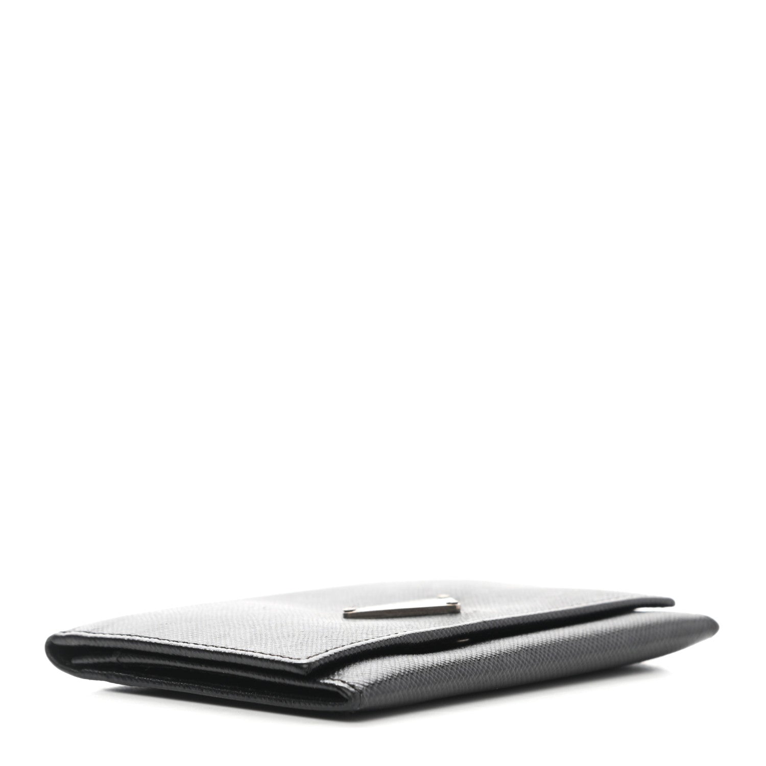 Prada Saffiano Metal Tri-Fold Wallet Black 4 of 8