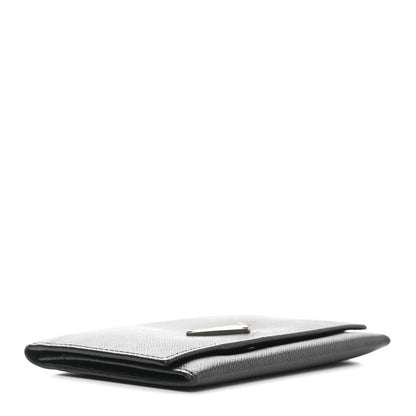 Prada Saffiano Metal Tri-Fold Wallet Black 4 of 8