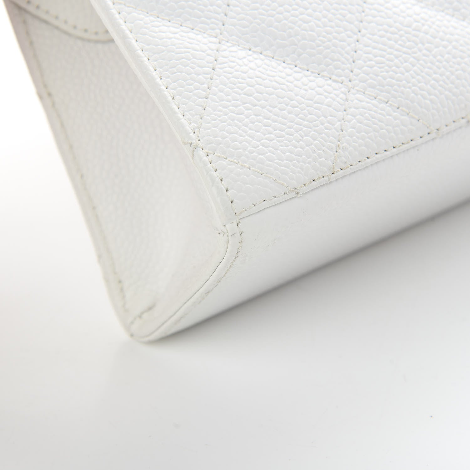 Chanel Caviar Quilted Top Handle Bag White 12 of 12