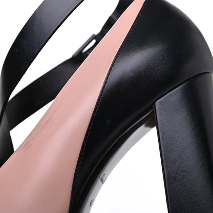 Louis Vuitton LOUIS VUITTON Calfskin Matchmake Cross Pumps 40 Beige Black 17 of 27