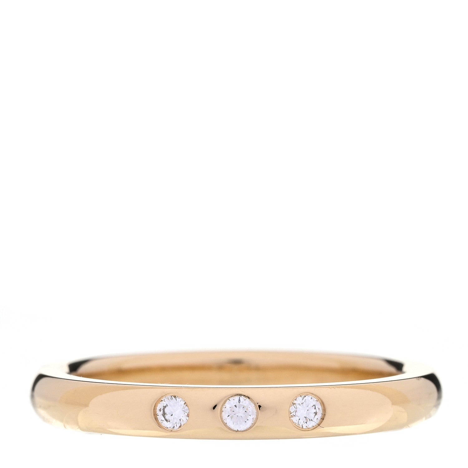 Tiffany 18K Yellow Gold Diamond Elsa Peretti Stacking Band Ring 54 6.75 1 of 6