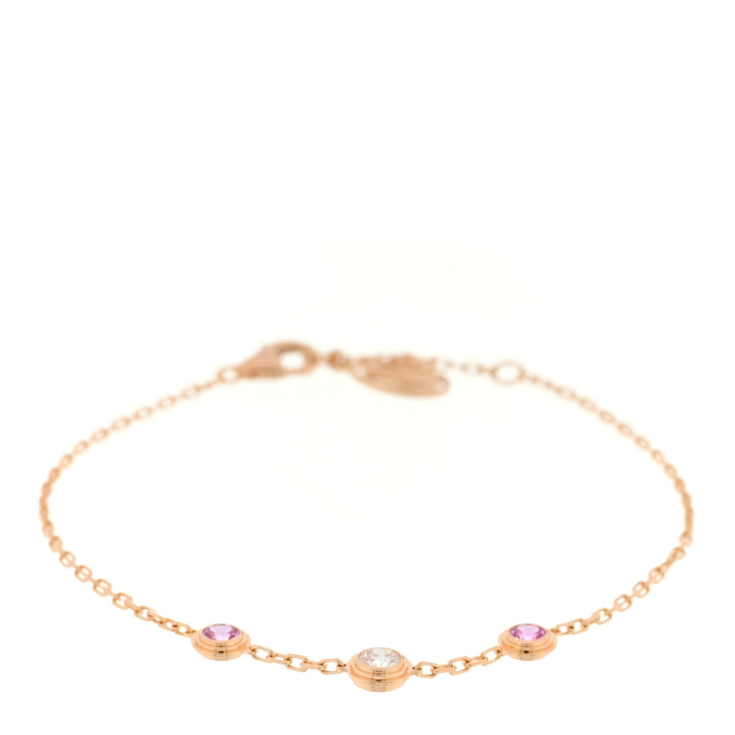 18K Pink Gold Diamond Pink Sapphire D'Amour Bracelet