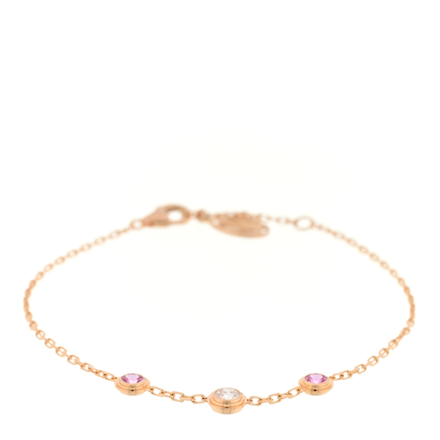 Cartier 18K Pink Gold Diamond Pink Sapphire D'Amour Bracelet 1 of 3