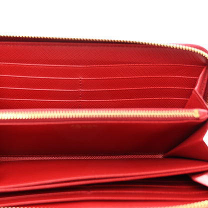 Prada Saffiano Metal Zip Around Wallet Fuoco 5 of 8