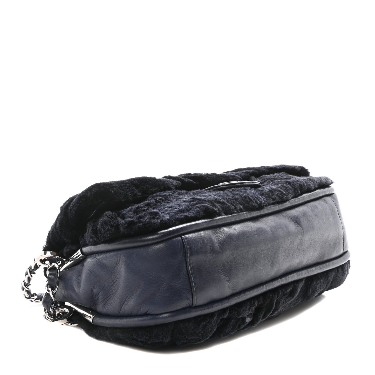 Lapin Rabbit Fur Flap Blue
