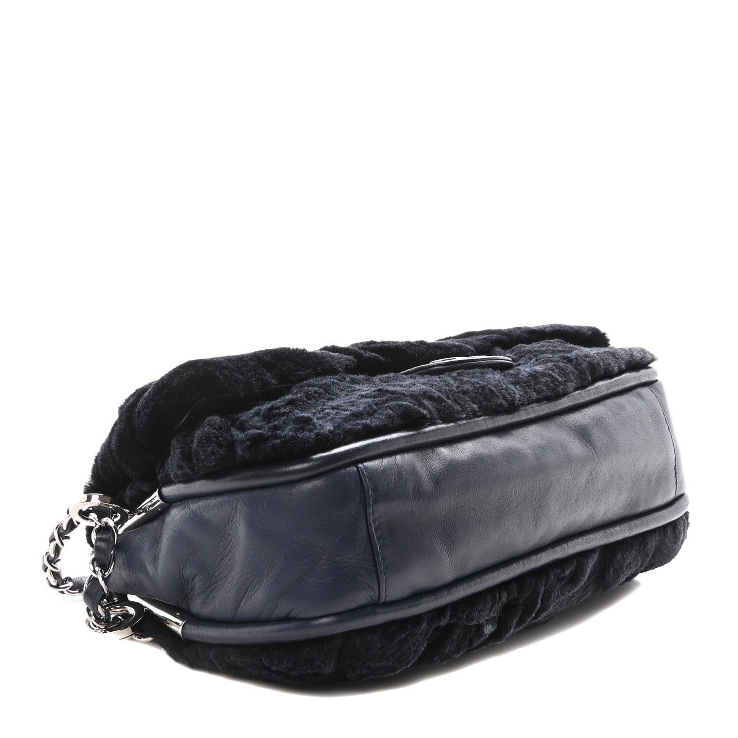 Chanel Lapin Rabbit Fur Flap Blue 4 of 10