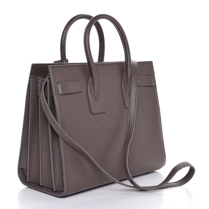 Saint Laurent Grained Calfskin Small Sac De Jour Fog 4 of 9