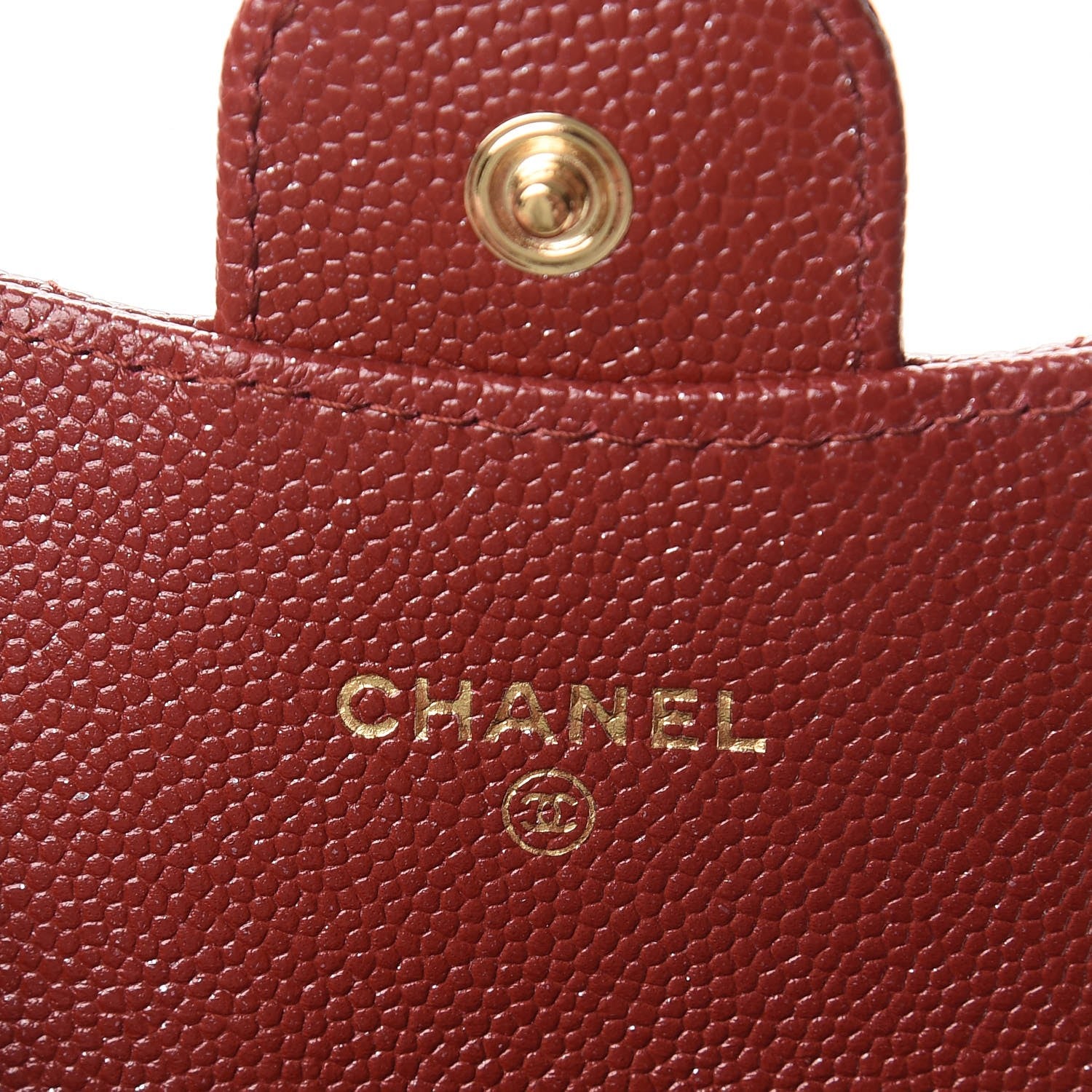 Chanel Iridescent Caviar Quilted Card Holder Burgundy 6 of 9