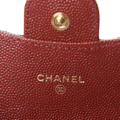 Chanel Iridescent Caviar Quilted Card Holder Burgundy 6 of 9