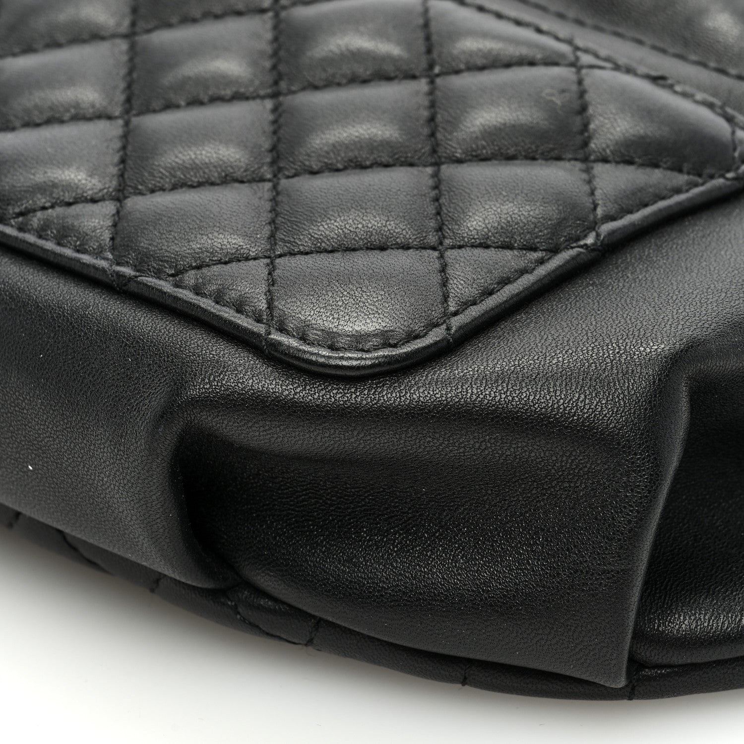Chanel Crumpled Glazed Lambskin Quilted Waist Bag Fanny Pack Black 9 of 9