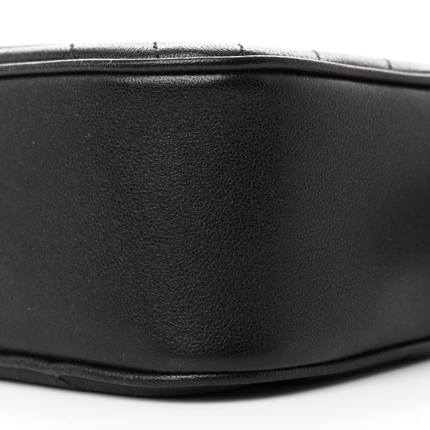 Sakai Be Green Calfskin Diagonal Stitched Small Blondie Shoulder Bag Black