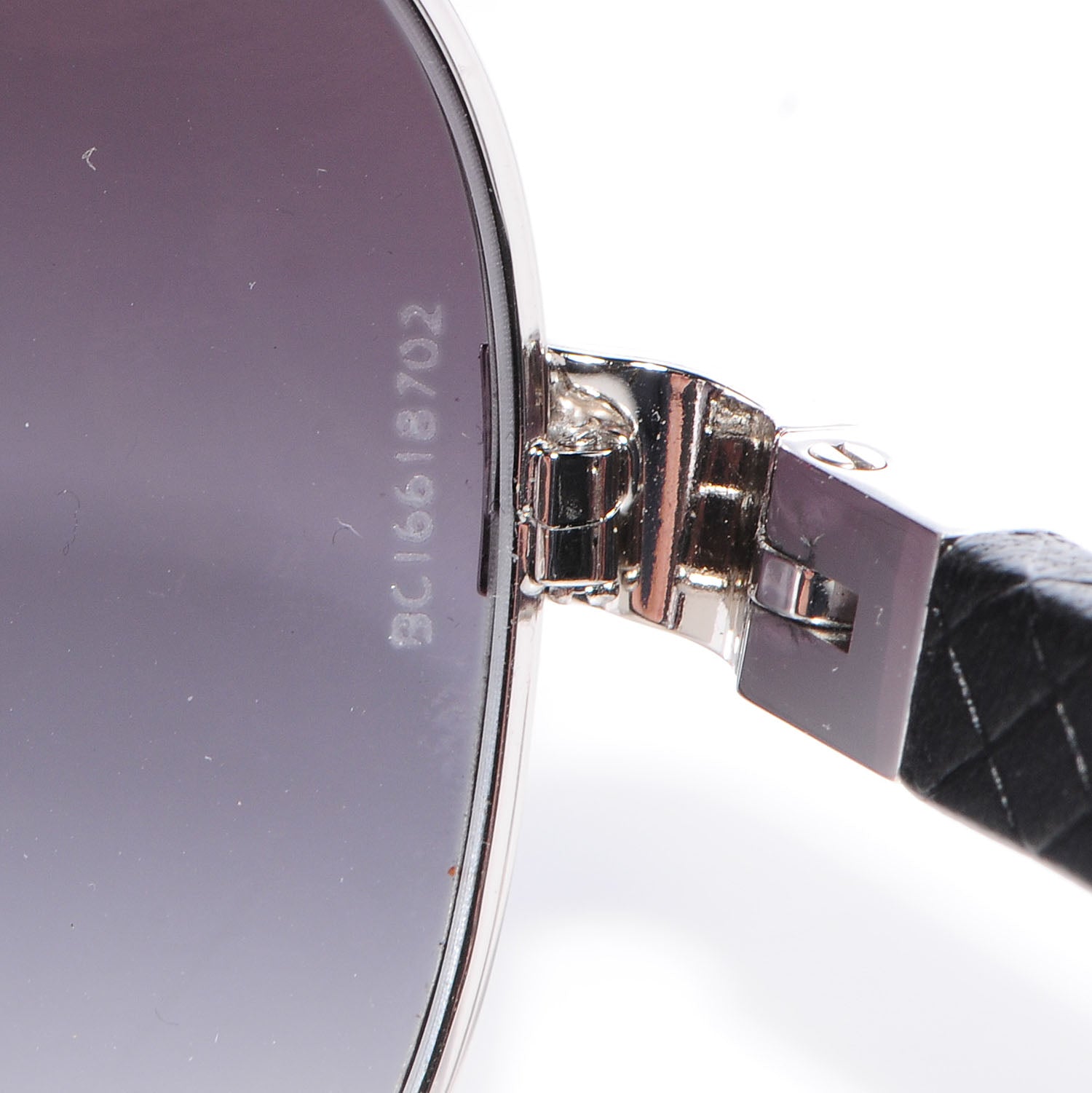 Chanel Lambskin Quilted CC 4195-Q Sunglasses Silver 6 of 6
