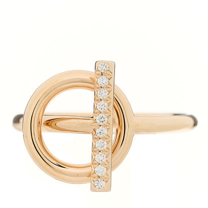 Hermes 18K Rose Gold Diamond PM Echappee Ring 52 6 1 of 6