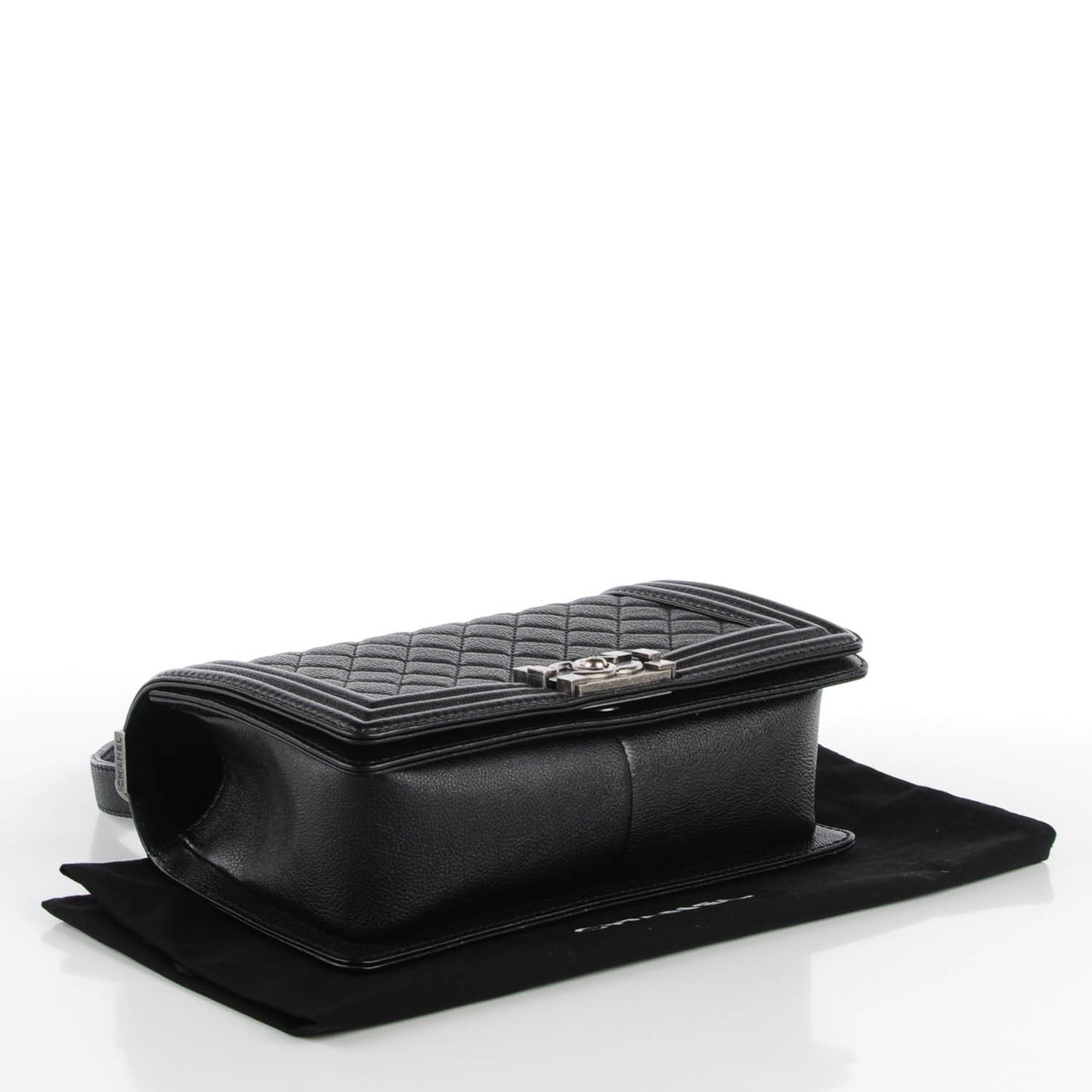 Calfskin Quilted Medium Boy Flap Black