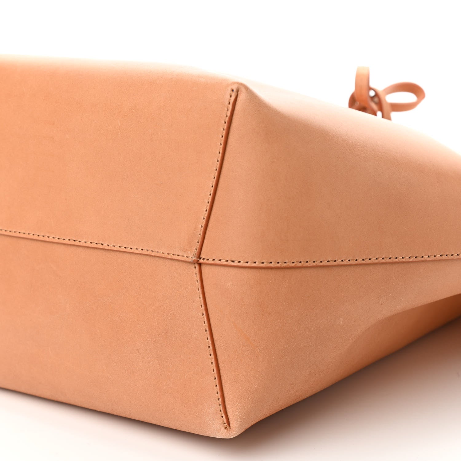 Mansur Gavriel Vegetable Tanned Calfskin Bucket Bag Cammello Azzurro 10 of 12