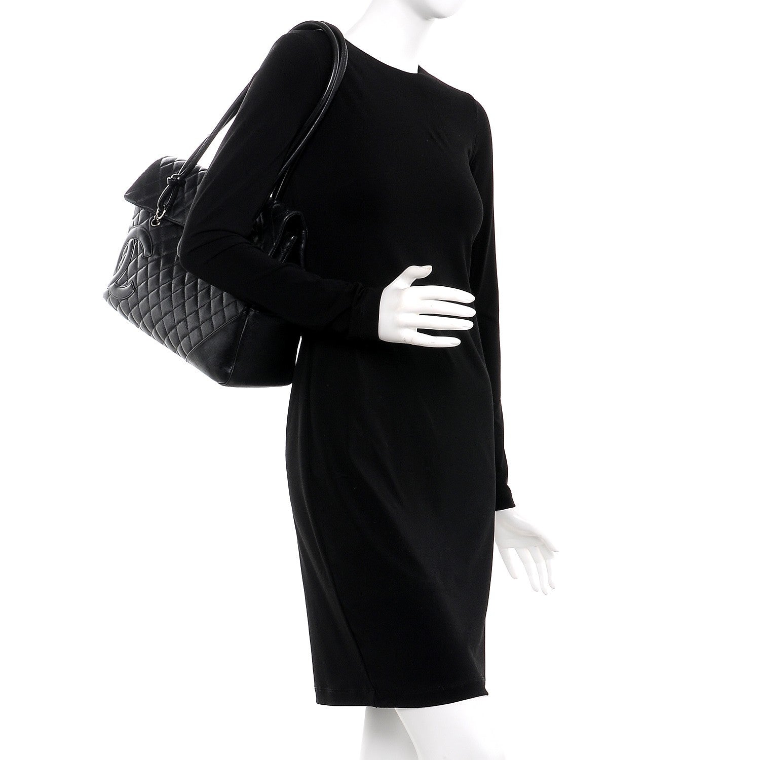 Chanel Calfskin Quilted Large Cambon Flap Black 2 of 12