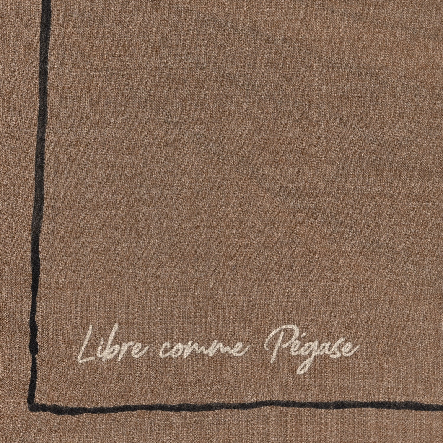 Hermes Cashmere Silk Libre Comme Pegase Shawl 140 Caramel Creme Black 4 of 4