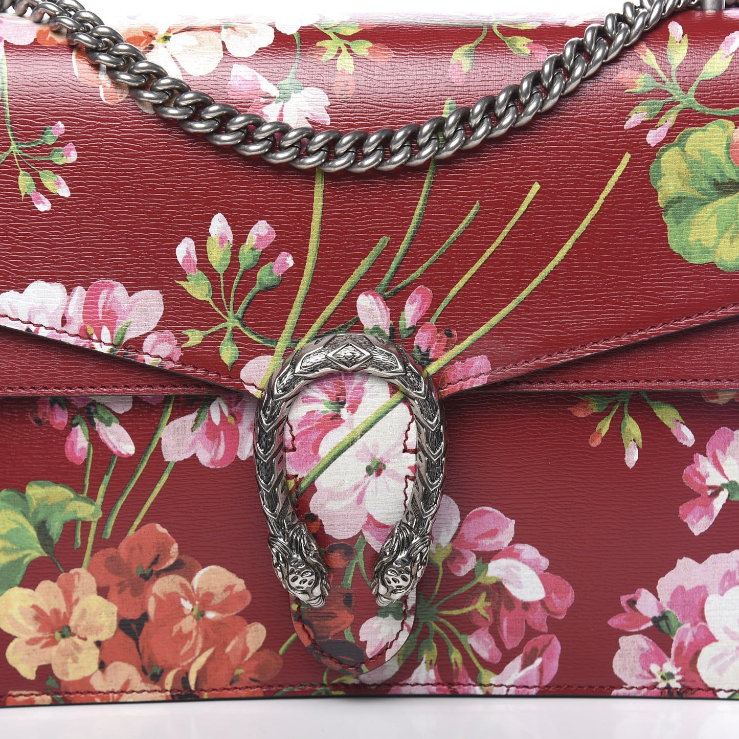 Calfskin Blooms Print Medium Dionysus Shoulder Bag Romantic Cherry Multicolor