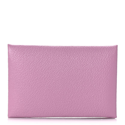 Hermes Chevre Mysore Calvi Card Case Mauve Sylvestre 1 of 10