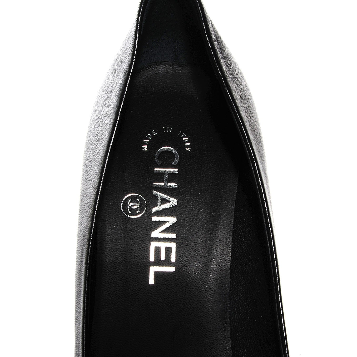 Chanel Lambskin Cap Toe CC Pumps 39 Black 7 of 8