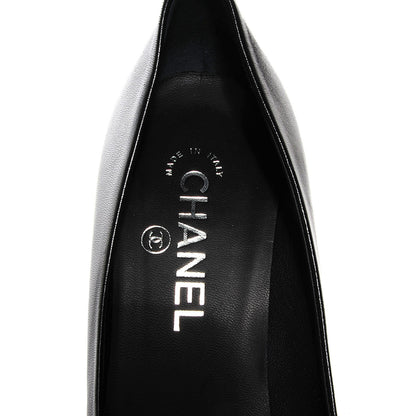 Chanel Lambskin Cap Toe CC Pumps 39 Black 7 of 8