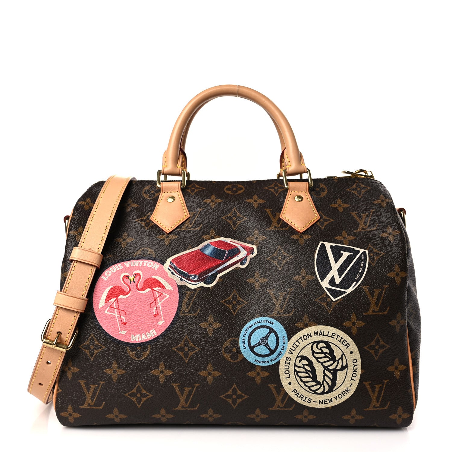 Louis Vuitton Monogram World Tour Speedy Bandouliere 30 1 of 8